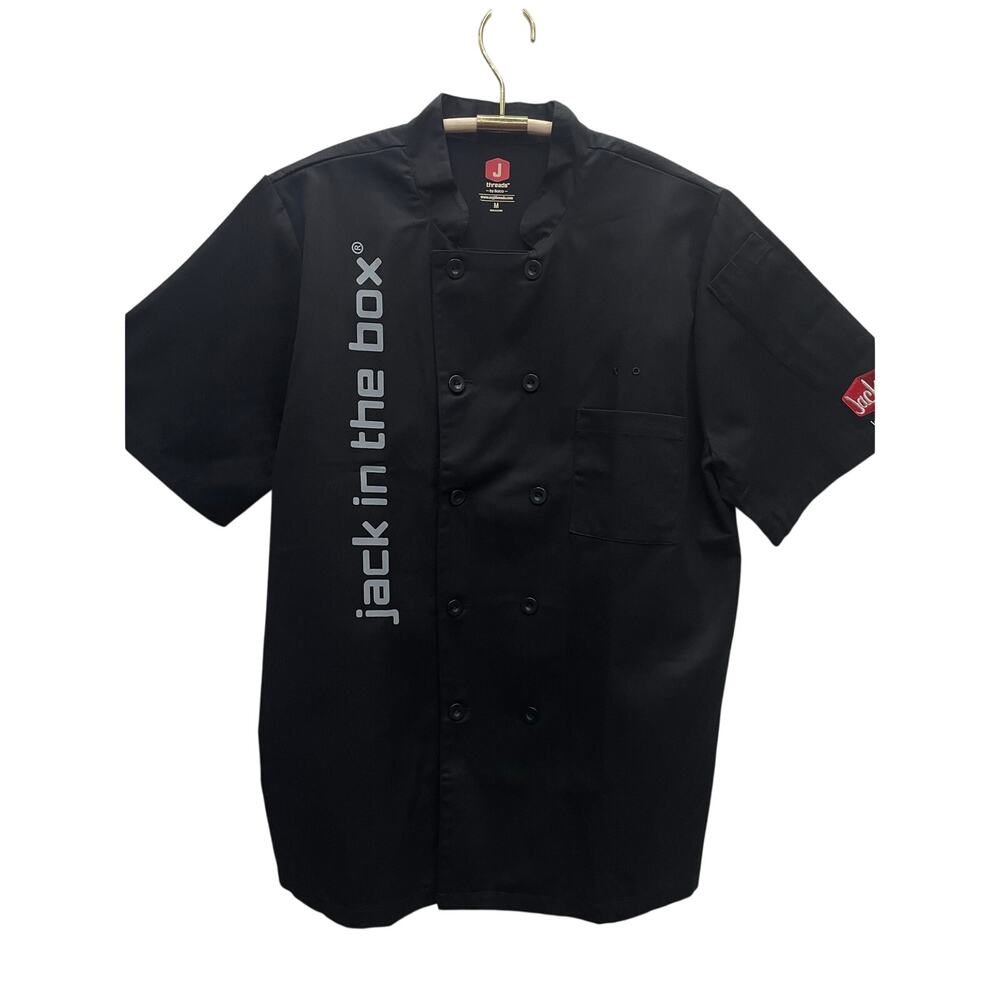 Jack In The Box Black Double Breasted Look Chef Shirt Size Medium